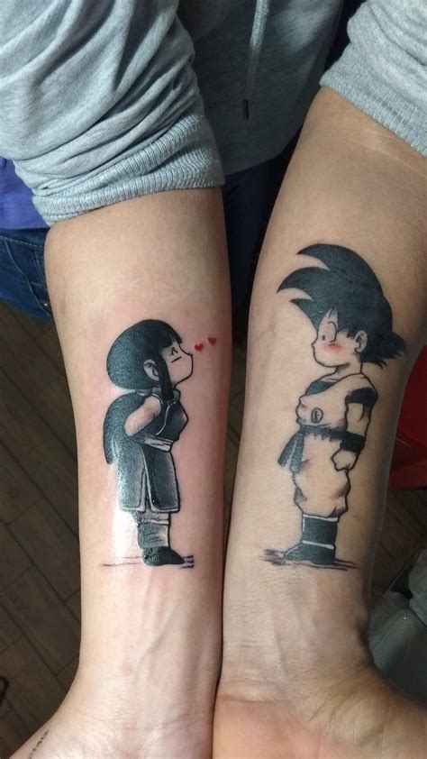 tatuajes de dragon ball para parejas|Tatuajes de parejas dragon ball